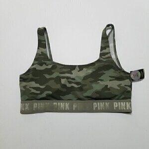 NWT PINK Victoria's Secret Ultimate Gym to Swim Camo Sports Bra Padded Size L